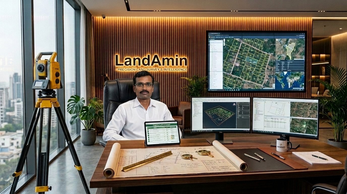 Senior Amin Guneshwar Yadav at Cadastral Drafting Desk